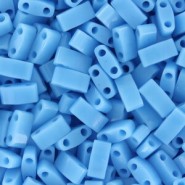 Miyuki half tila 5x2.4mm beads - Opaque turquoise blue HTL-413